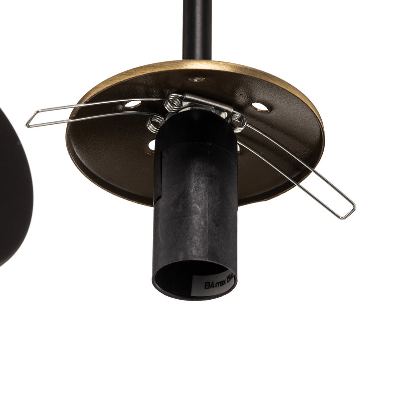 Wandleuchte Berlin schwarz/messing 34cm dimmbar E14 Metall Glas IP20 - 5907565931983