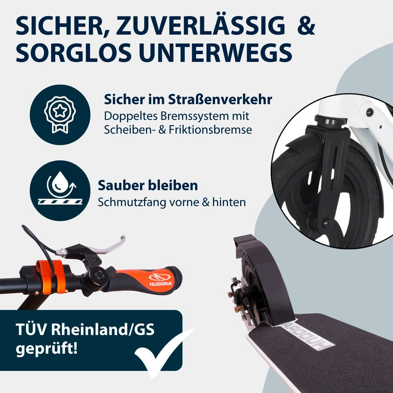 HUDORA Big Wheel Air 230 Scooter orange höhenverstellbar faltbar 120 kg max. - 4005998140536