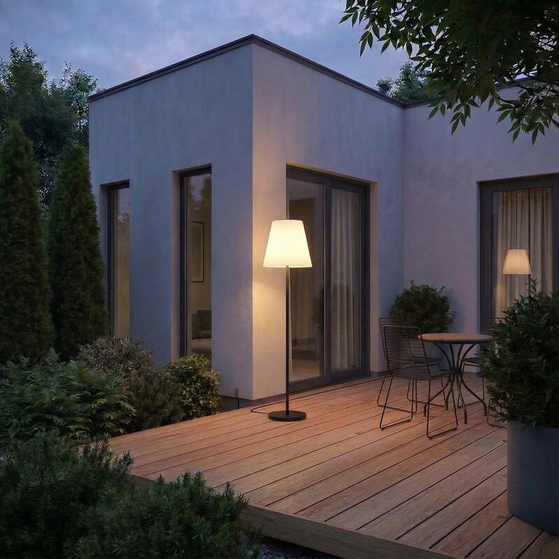 Lucande Außenleuchte Gartenleuchte Jaimy LED Pollerleuchte schwarz 150cm IP65 - 4251911764482