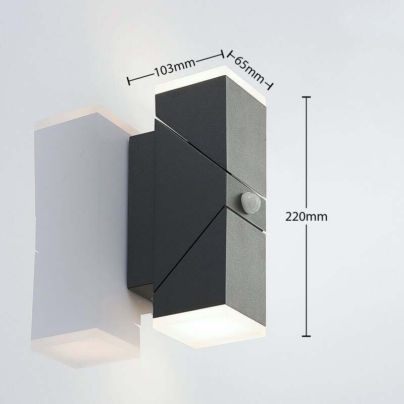 Lindby LED Wandleuchte Sally Außenwandleuchte mit Bewegungsmelder anthrazit IP54 - 4251096554397