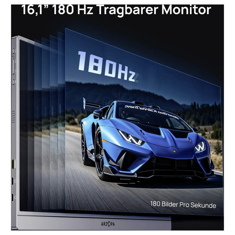 Arzopa Portabler Monitor Bildschirm 16,1 Zoll QHD 2560x1440 HDMI USB-C schwarz - 6975114120248