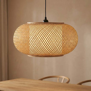 B-Ware Lindby Hängeleuchte Romaine LED Pendelleuchte dimmbar natur Ø50cm Bambus schwarz