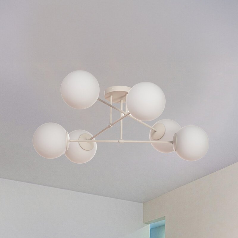 HELAM Deckenleuchte Lampe Moon E27 sandfarben Glas 87cm dimmbar SIEHE TEXT/F887 - 5902349236414