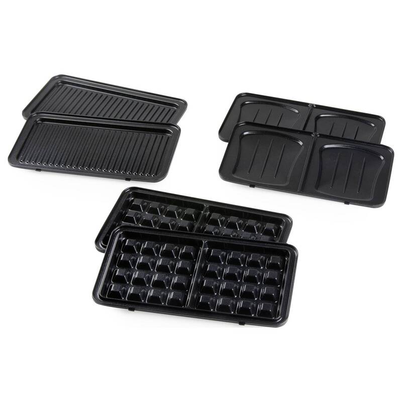 DOMO Sandwichmaker 3-in-1 Croque Waffel Grill Schwarz 1100W Küchenhelfer schwarz - 5411397168528