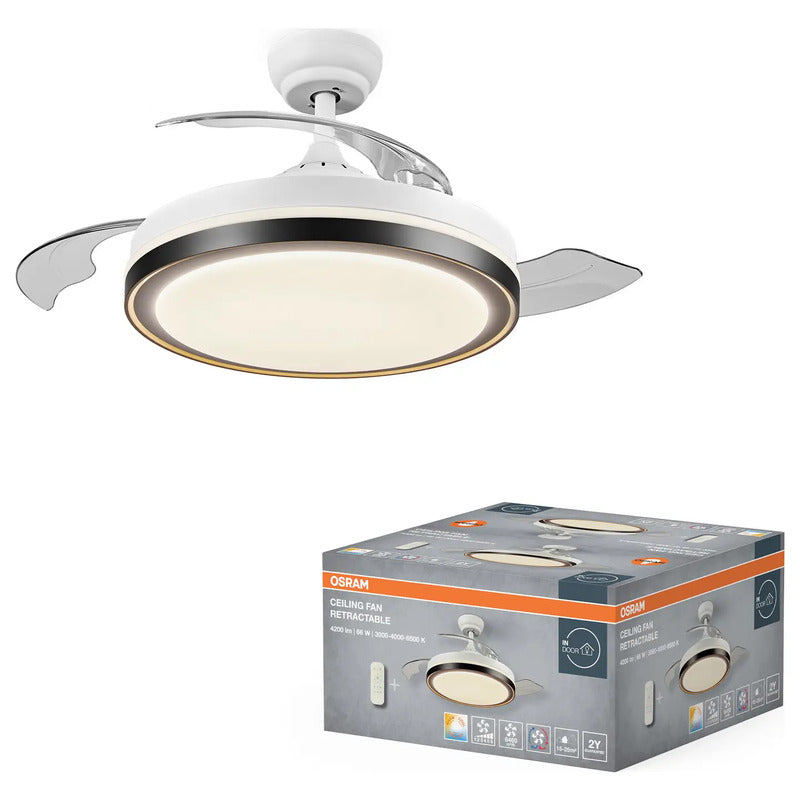 OSRAM HOMELIGHTING Deckenventilator Ventilator 1070 mit Fernbedienung 66W Weiß - 4099854506789