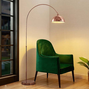 B-Ware Lindby Stehleuchte Bogenlampe Lennart LED Lampe höhenverstellbar kupfer 183cm