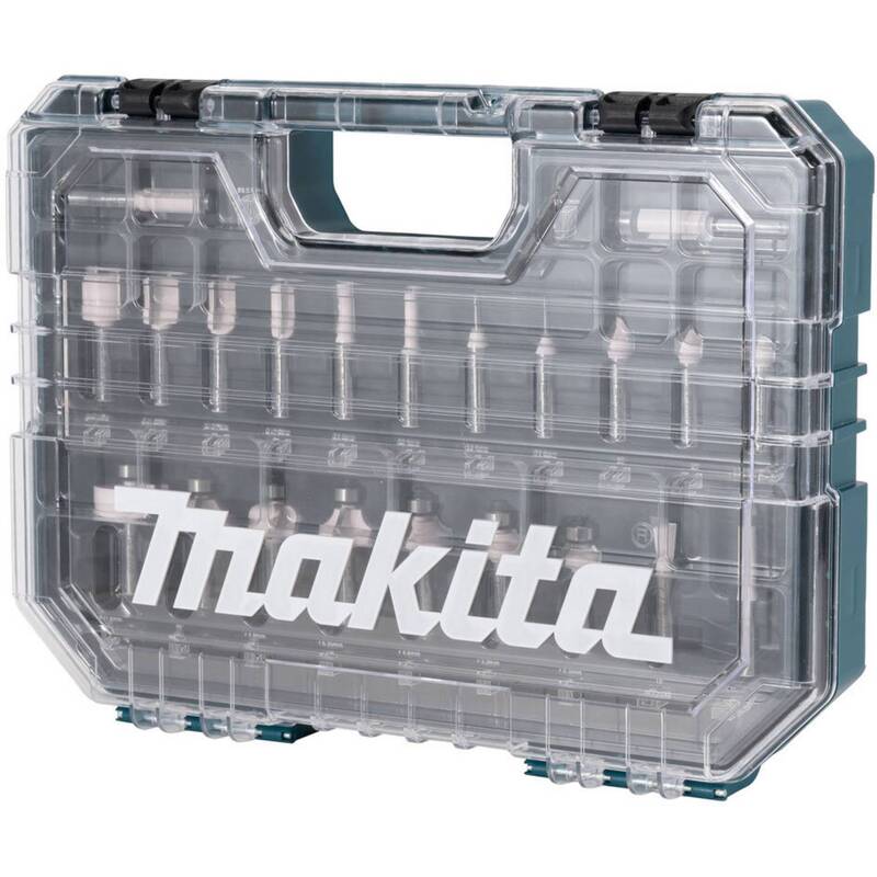 Makita Fräser-Set 22-teilig HM 8 mm für Holzarbeiten im Koffer 250x345 mm - 88381590228