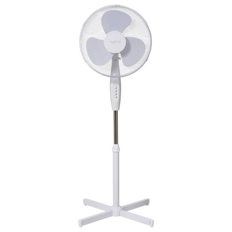 Sygonix Standventilator Ventilator Oszillierend Höhenverstellbar 50W Weiß Ø600mm - 4064161389530