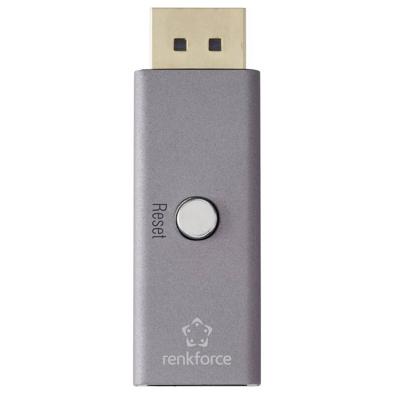 Renkforce EDID Emulator DisplayPort Adapter Monitor TV Headless Aluminium 8K UHD - 4064161488301