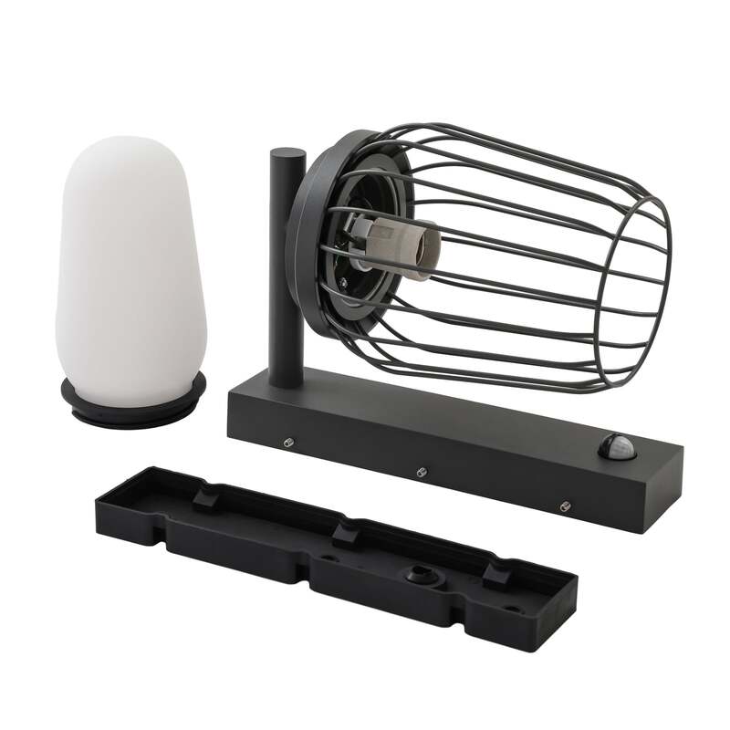 Lucande Außenwandleuchte Chandan 30 cm Sensor Aluminium Dunkelgrau IP54 - 4251911764314