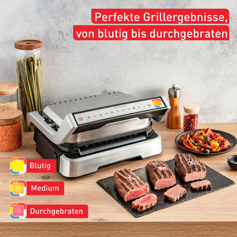 Tefal Kontaktgrill OptiGrill 4in1 Grillgerät BBQ mit 9 Programmen und - 3168437249625