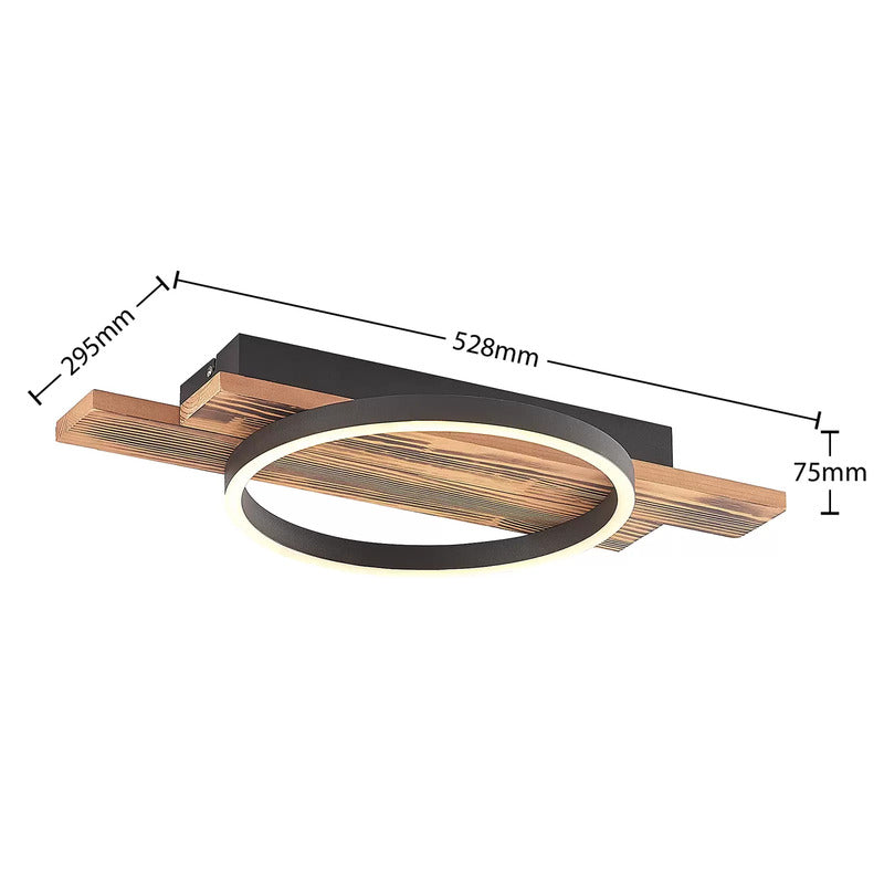 Lindby Deckenleuchte Deckenlampe LED Sentoa Holz hell dimmbar warmweiß Wohnzimme - 4251911728071