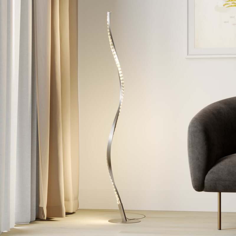 Lindby Stehlampe Stehleuchte LED Criostal RGBW dimmbar Fernbedienung alu tran391 - 4251096575200