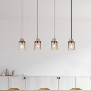 B-Ware Globo Pendelleuchte Hängeleuchte Reid LED 4-flammig dimmbar schwarz rauch 78cm