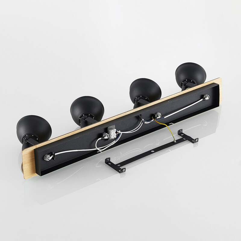 Lindby Deckenlampe Hängeleuchte Aylis LED Lampe dimmbar schwarz Holz 82cm - 4251096577761
