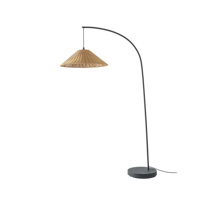 Lucande Außenstehlampe Taniola Rattan Lampe Leuchte LED 195cm IP44 Braun - 4255830912153