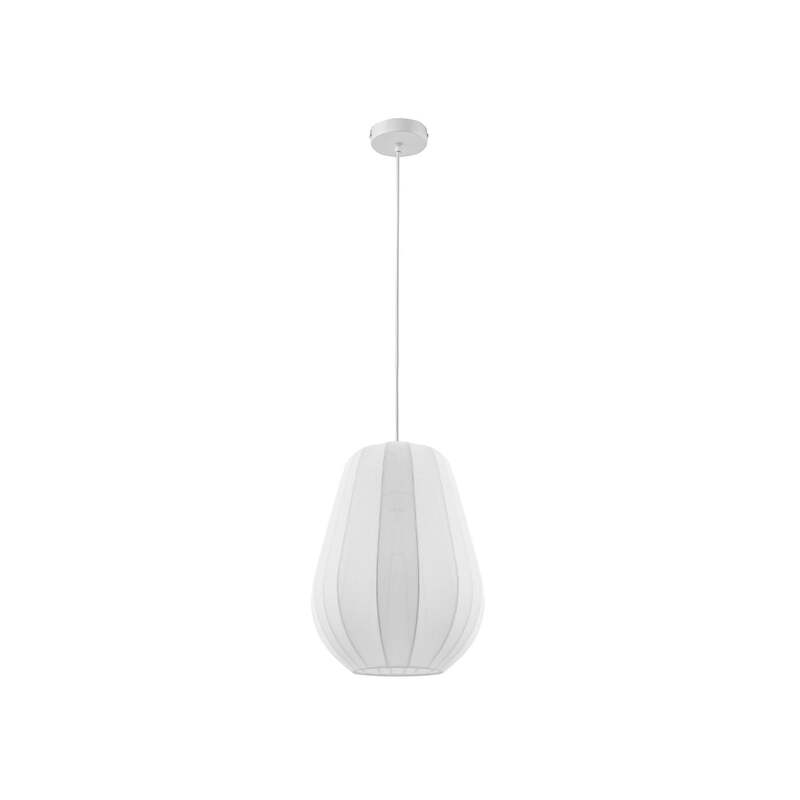 Lindby Hängeleuchte Helin weiß Ø 30 cm dimmbar E27 Stoff 150 cm Abhängung - 4251911793796