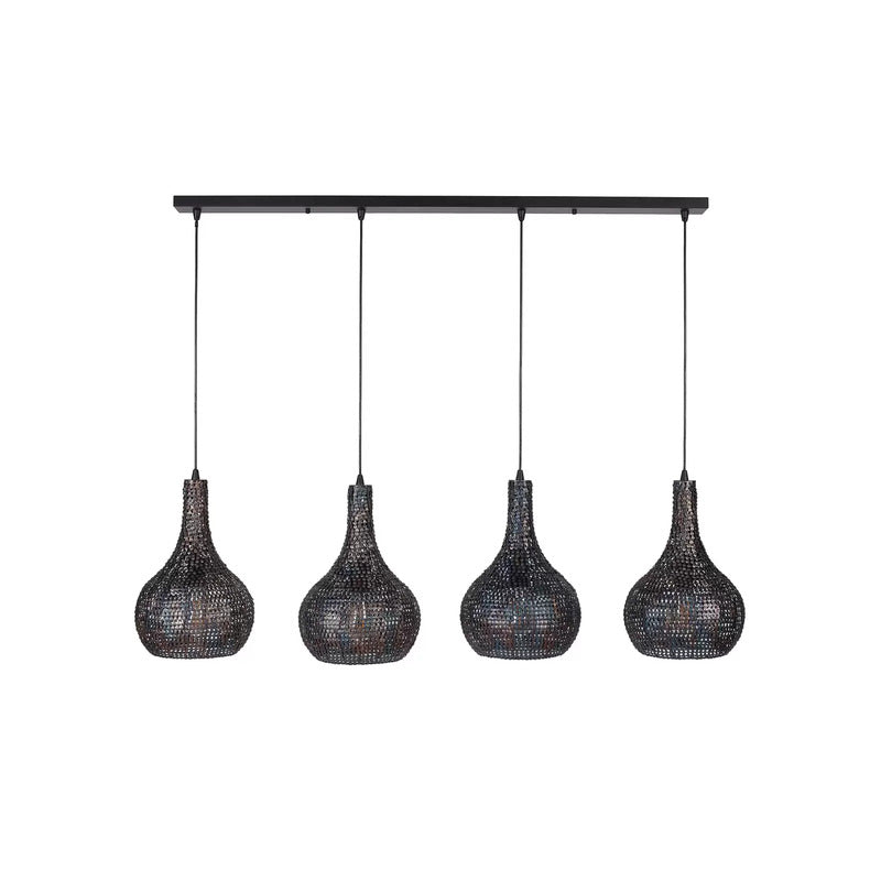 Hängeleuchte Grafenstein schwarz-braun 4-flammig LED Pendelleuchte dimmbar Lampe - 8713244081040