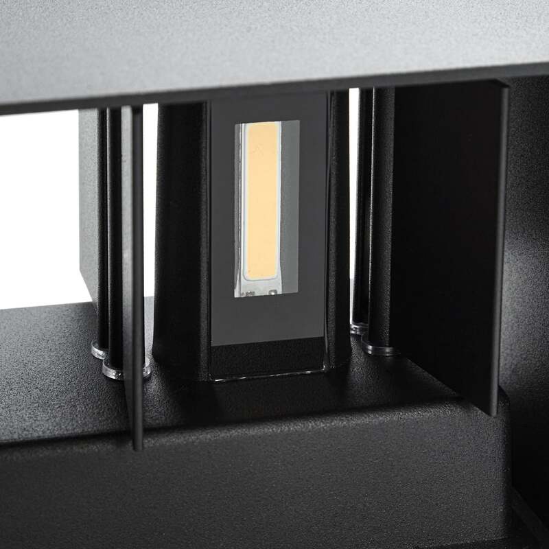 Lindby Außenwandleuchte Nivar LED Wandleuchte Gartenlampe schwarz 20cm IP54 - 4255830909849