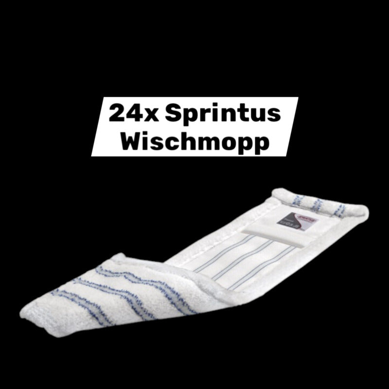 Sprintus Wischmopp Bodenreiniger Mikrofaser weiß/blau B500mm für Böden 24 STÜCK - 4260206870425