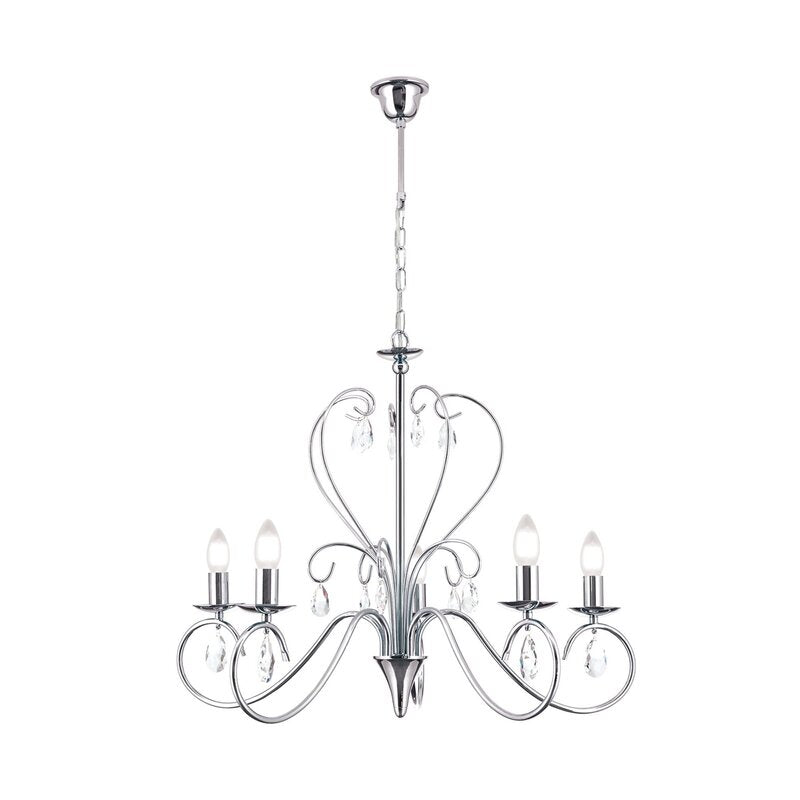 ORION Kronleuchter Deckenlampe Alessia Kristallglas chrom 5-flammig - 9003090194612