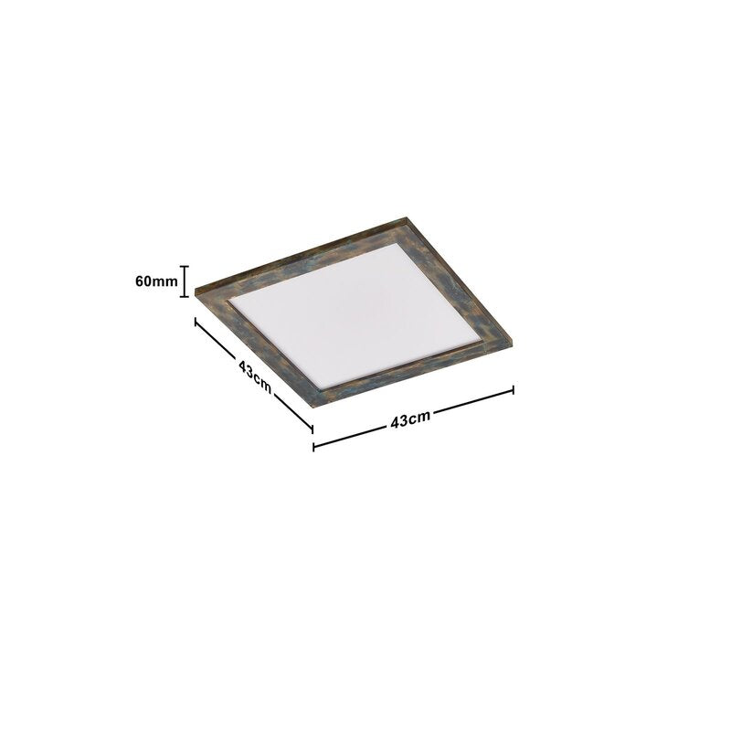 Quitani LED Panel Leuchte Aurinor LED Deckenleuchte goldfarbig patiniert 45 cm - 4251911769203