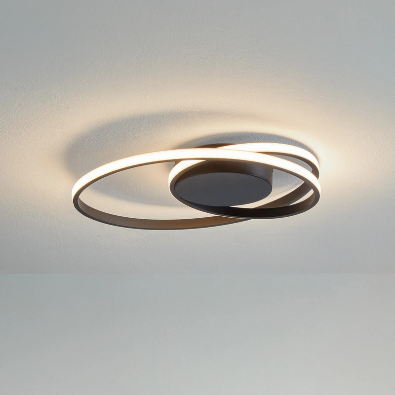 Lindby LED-Deckenleuchte Youna schwarz 39 cm dimmbar Aluminium 22 W 3000 K - 9626635