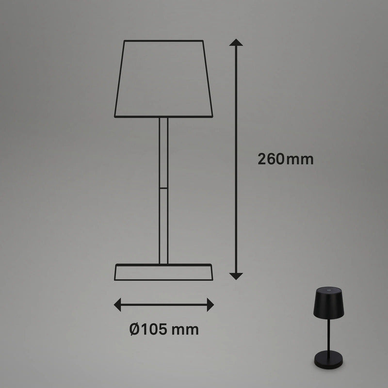 Briloner Tischlampe Leuchte LED Boja Kabellos Dimmbar Spritzwasserschutz 5 STÜCK - 4002707438427