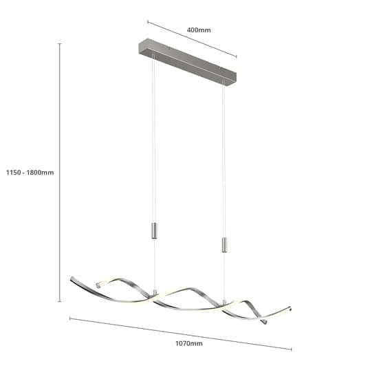 Lindby Pendelleuchte Hängeleuchte LED höhenverstellbar nickel satiniert weiß 442 - 9621247