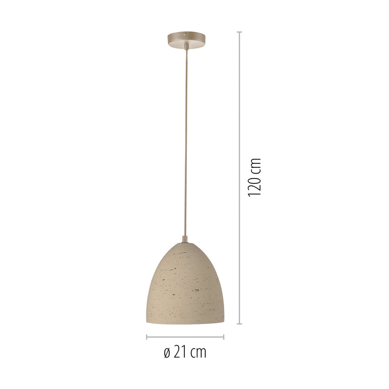 Schöner Wohnen Hängeleuchte Pendelleuchte Traventa beige Beton E27 LED Ø 21 cm - 4043689019419