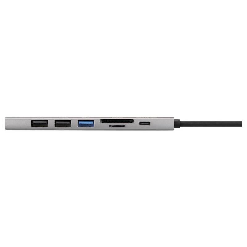 RENKFORCE USB-C Dockingstation Hub Universal Kartenleser Grau HDMI Laptop - 4064161475073