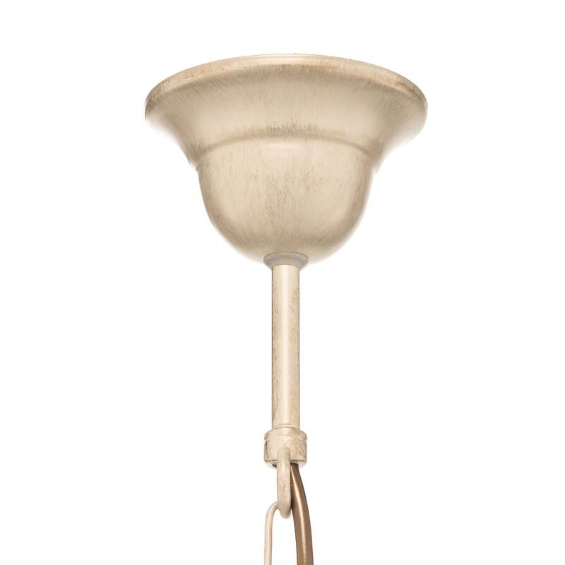 Kronleuchter Luce Hängelampe 5-flammig dimmbar weiß rosa Metall Ø62cm 70cm - 5907812624477