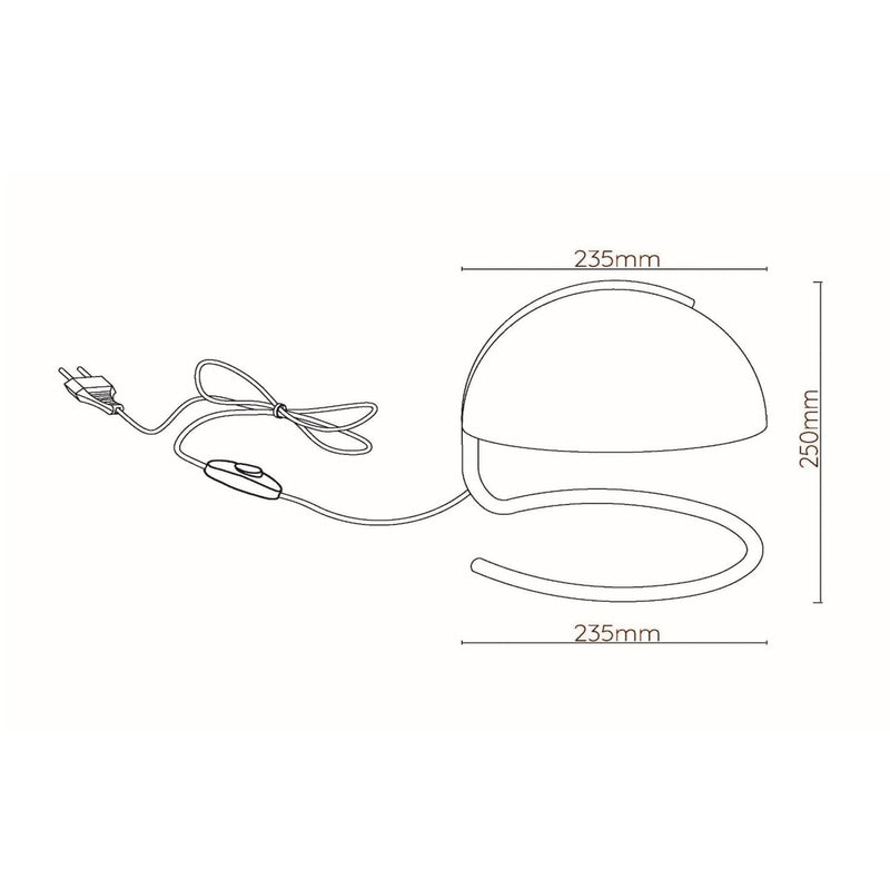 Lucide Tischleuchte Cato LED Lampe Retro Leuchte orange messing 25cm Höhe - 5411212460875