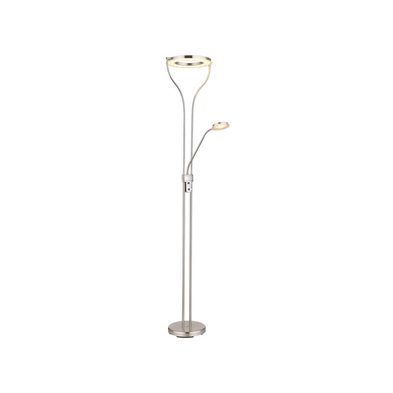 Globo LED-Stehlampe Ebro Stehleuchte Standlampe Höhe 194 cm nickelfarben 2-flg. - 9007371445202