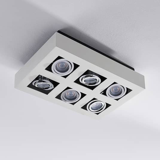 Arcchio 6-flammige Deckenlampe Vince Weiß Wohnzimmerleuchte Deckenleuchte GU10 - 4251096508192