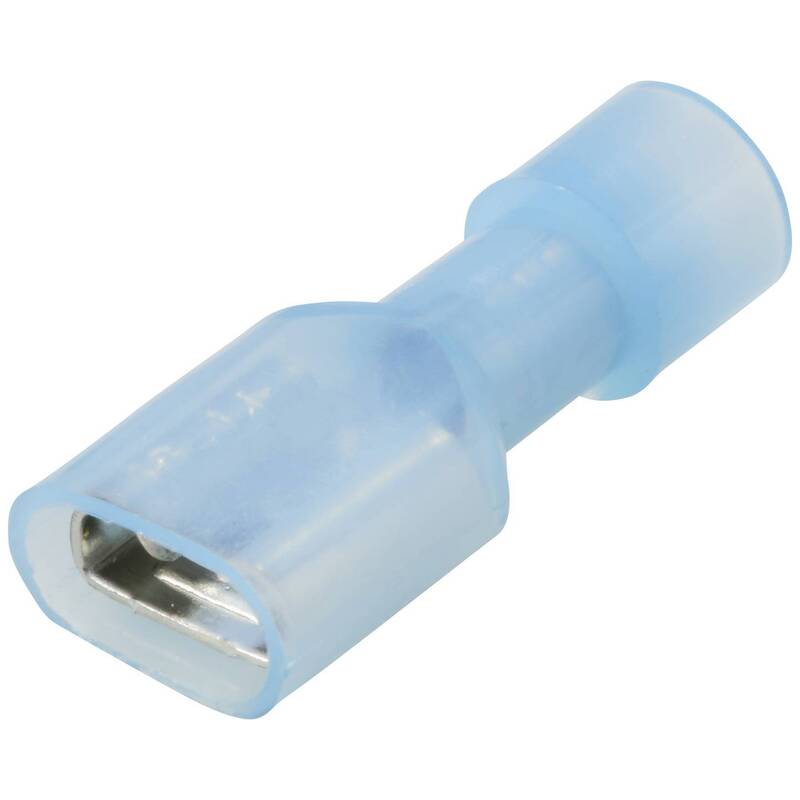 TRU COMPONENTS Flachsteckhülse Steckverbinder 6.3mmx0.8mm Vollisoliert Blau 1St. - 4064161291956