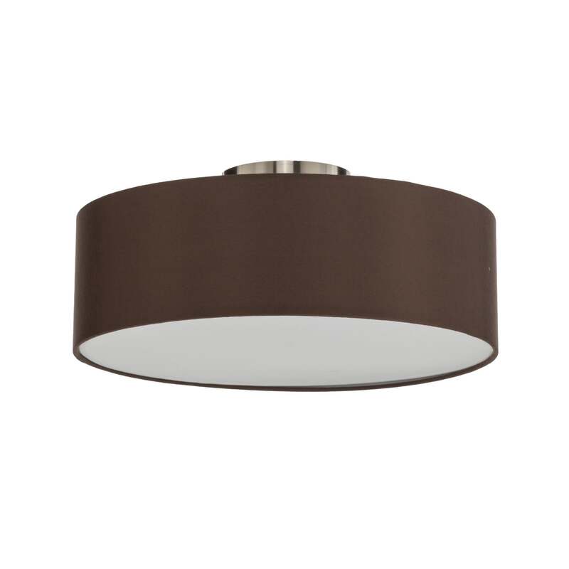 Lindby Deckenlampe Sebatin LED Leuchte dimmbar Stoffschirm braun Ø40cm 3-flg - 4251096503135