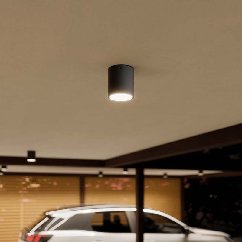 Lucande Deckenleuchte Meret LED Außenleuchte anthrazit IP54 563 Lumen 9cm Ø - 6291105701709