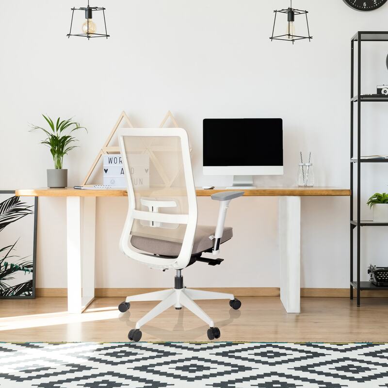 hjh OFFICE Bürostuhl Drehstuhl PURE WHITE Stuhl Schreibtischstuhl Stoff beige - 4251084676193