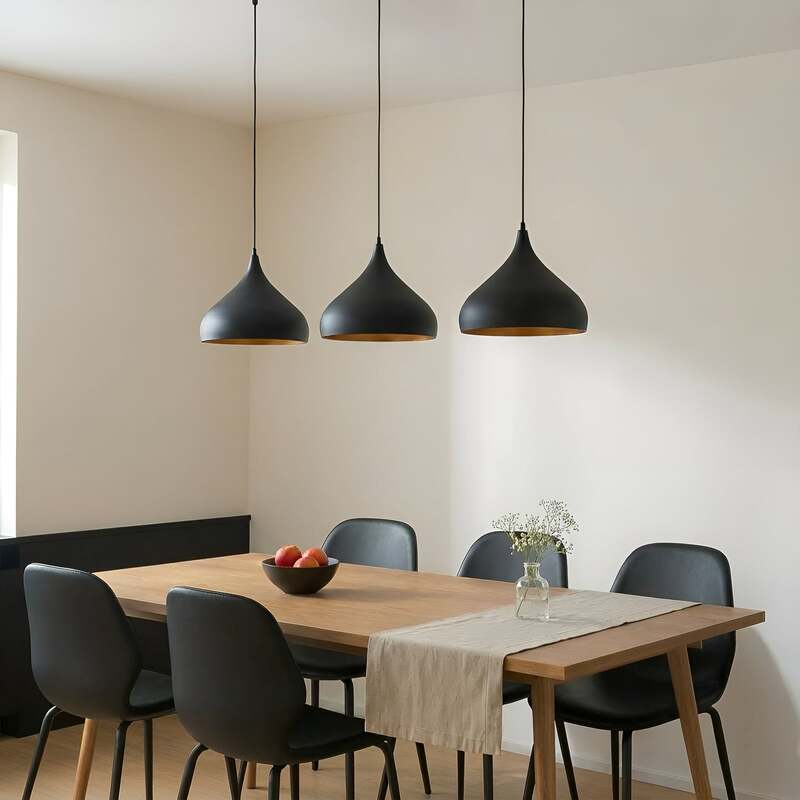 Lindby Pendelleuchte Hängeleuchte Elamira LED Lampe dimmbar schwarz-gold 133cm - 4251911726633