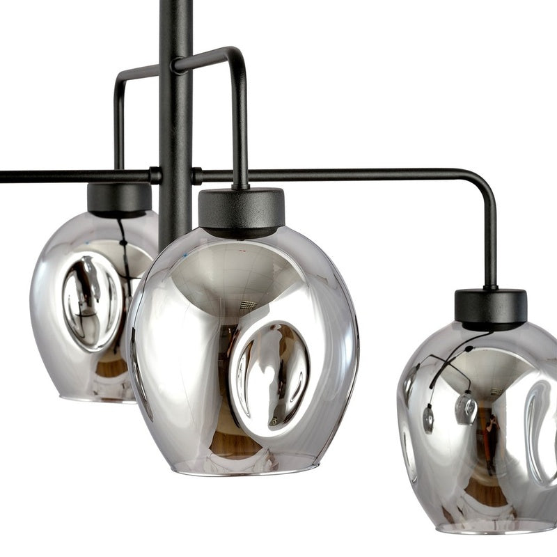 emibig Hängeleuchte Lukka LED Pendelleuchte Lampe 4-flammig schwarz graphit - 5901738923072