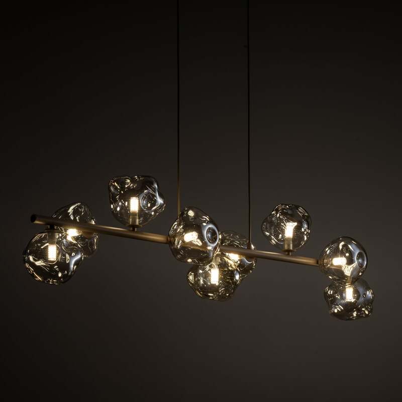 TK-Lighting Hängeleuchte Lava LED Pendelleuchte 9-flammig dimmbar beige 116x33cm - 5906135111107