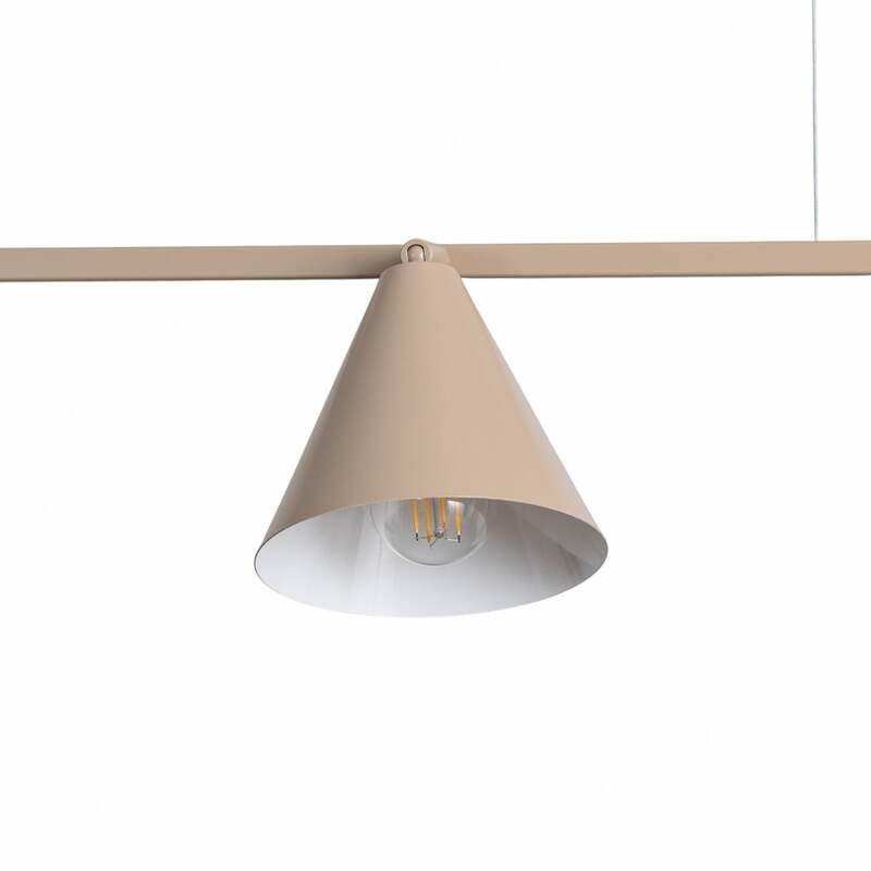 Hängeleuchte Form 4 beige Metall 4-flammig E27 dimmbar 120 cm Aldex - 5904798657543