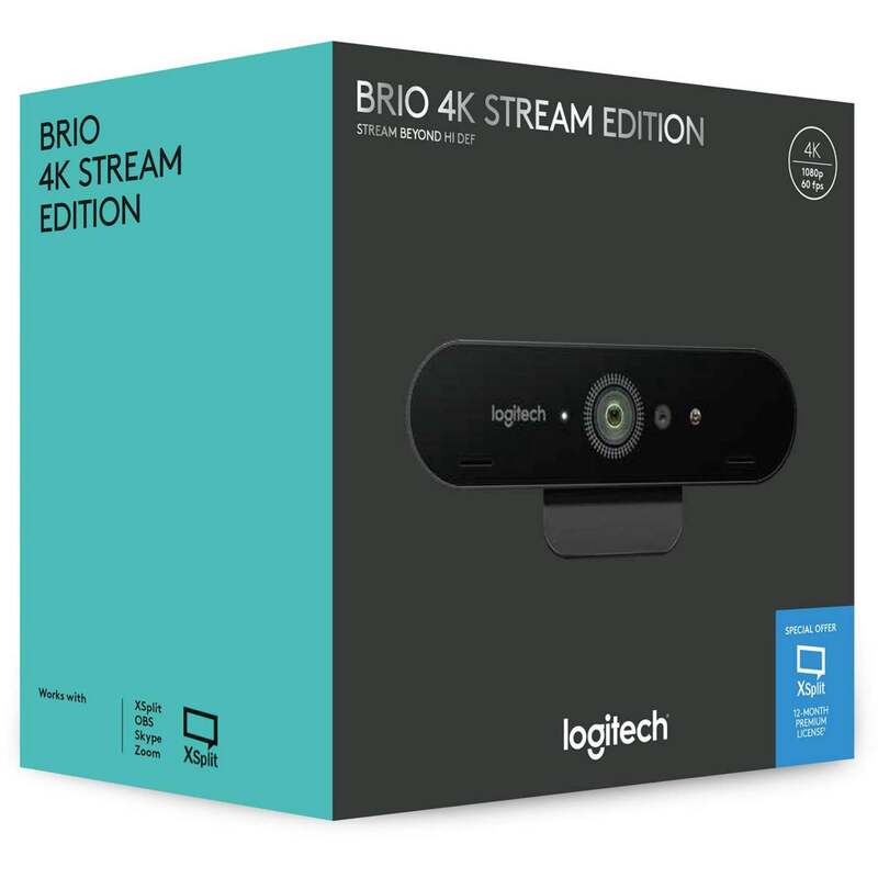 LOGITECH 4K Webcam Kamera BRIO Stream Edition Schwarz Windows Hello Streaming - 5099206075078