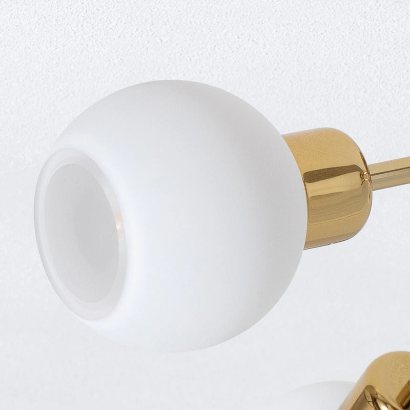 Argon Deckenleuchte Lampe Marlo messingfarben Opalglas Stahl Glas weiß 6 flammig - 5902553237955