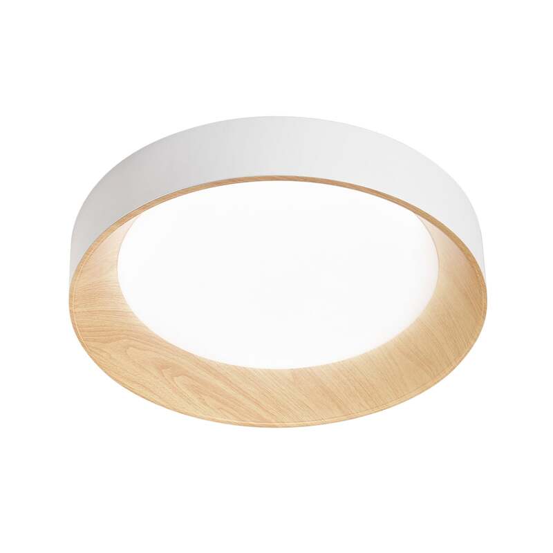 Luce Ambiente Design Deckenleuchte Lampe LED Arka weiß Holzoptik Eisen CCT 50 cm - 8031414916993