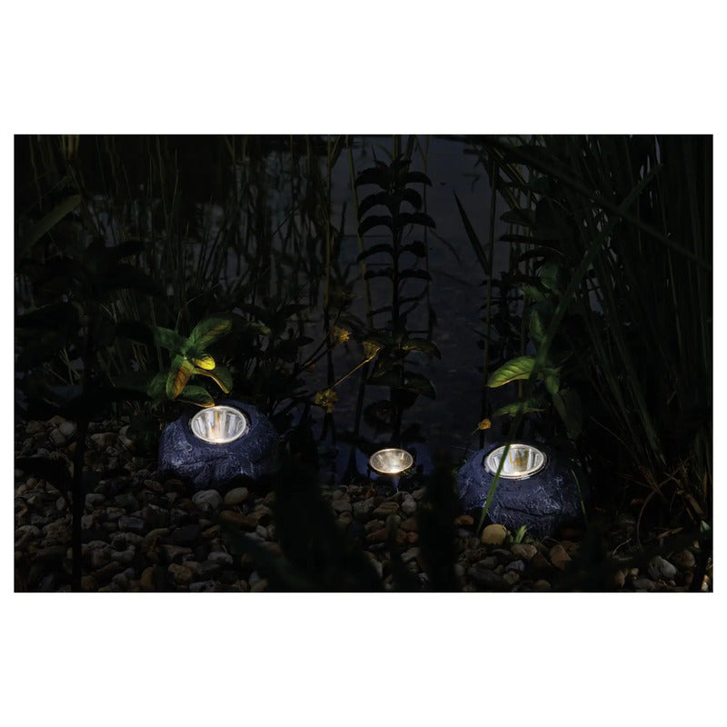 Pontec PondoStar LED Rocklight 3er-Set Teichbeleuchtung warmweiß IP68 - 4010052875859