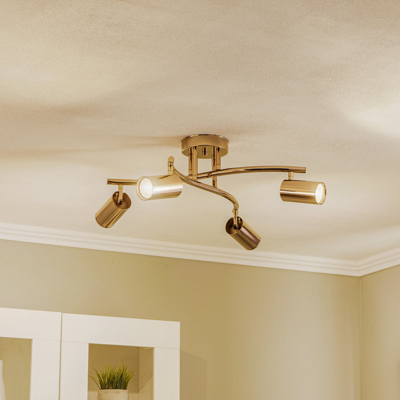 Lucea Deckenstrahler Spotte Deckenlampe Lampe gold 4-flammig Leuchte GU10 - 8698525602230