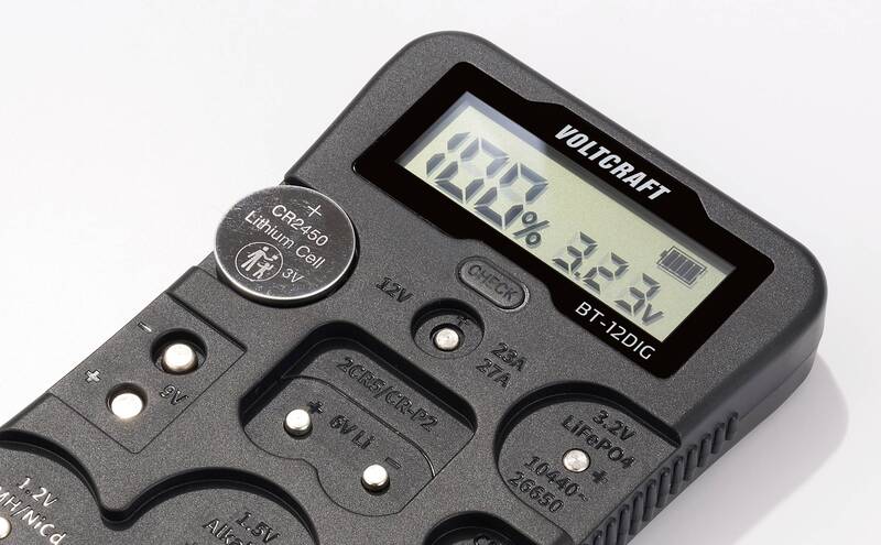 VOLTCRAFT Batterietester BT-12DIG Messbereich Tester Messgerät Gerät Batterie - 4064161259307
