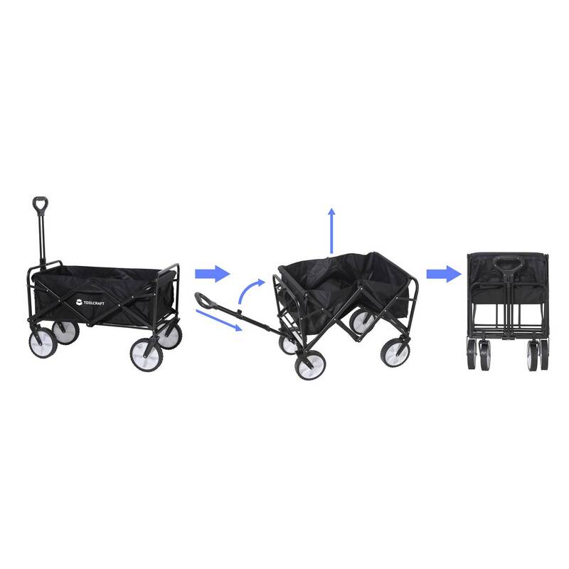 Toolcraft Bollerwagen Handwagen Transportwagen Faltbar Stahl 80KG Polypropylen - 4064161334028